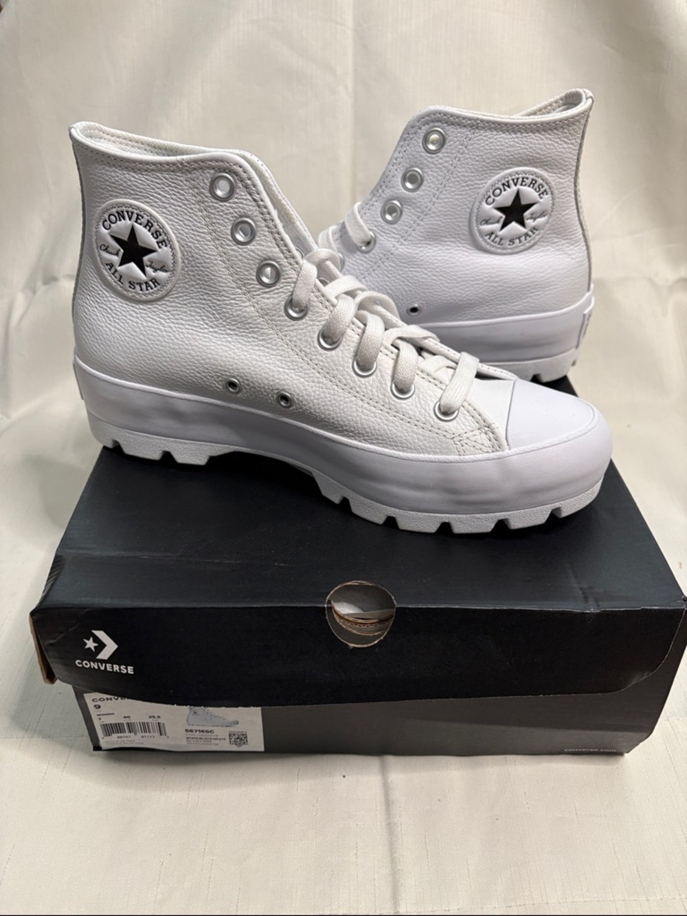 Converse Chuck Taylor Leather High Top Lugged Sole Sneakers